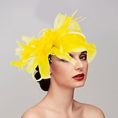 preiswerte Faszinator-Federn  Netz Fascinator  Hüte  Kopfstück mit Feder  Kappe  Blume 1 Stück Hochzeit  Pferderennen  Melbourne Cup Kopfstück für einen beeindruckenden Look am Renntag