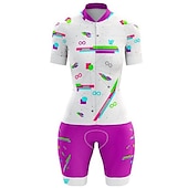halpa Naisten triathlon-vaatteet-Naisten Lyhythihainen Pyöräily jersey ja shortsit Triathlon Tri -puku Kesä Polyesteri Tumman harmaa Mineraalin vihreä Punainen ja valkoinen Pyörä Liikunta-asut Hengittävä Nopea kuivuminen Hike