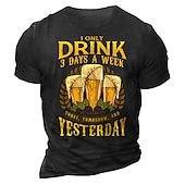 abordables Camisetas divertidas para hombres-Camisa de hombre Un día sin cerveza es como sólo bromeando no tengo idea camiseta de manga corta camiseta impresión 3D camiseta de cuello redondo vintage casual día a día