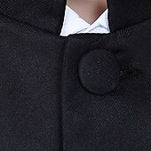 billiga Pojkes formella kostym-2 delar Ringbärarkostym Pojkar Barn Byxset Formellt set Fest Datum Häftig Formell Ensfärgat Svart Vit Polyester