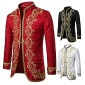 economico Cime-Elegante Vintage Vittoriano Cappotto Mascherata Abbigliamento esterno Principe Corrina vittoriana Gentiluomo Aristocratico Paillettes Vintage Ricamato Abito da ballo Costume Per uomo Capodanno