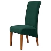 voordelige Hoes voor eetkamerstoel-fluwelen eetkamerstoelhoezen, bordeauxrode stretch stoelhoes, spandex hoge rugleuning stoelbeschermers hoezen stoelhoes met elastische band voor eetkamer, bruiloft, ceremonie, banket