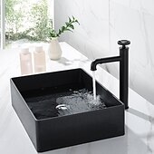 economico Classici-Rubinetto Per Lavello Del Bagno, Miscelatore Monocomando Per Lavello Vaso Alto Nero/Oro Rubinetto Del Bagno Lavabo Miscelatore Per Lavabo Corpo In Ottone
