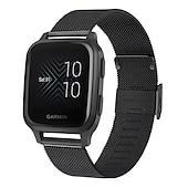 preiswerte Garmin-Uhrenarmbänder-Uhrenarmband für Garmin Forerunner 55 245 645 Music Venu 2 Plus / Sq / Sq Musik Vivomove 3 HR Luxe Style Sport Anfahrt S42 / S40 / S12 Edelstahl Ersatz Gurt Schnellspanner 20mm Milanaise Armband