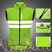cheap Men&#039;s Jackets &amp; Gilets-WOSAWE Men&#039;s Cycling Jersey Cycling Vest Sleeveless Mountain Bike MTB Road Bike Cycling Green Black Dark Blue Bike Vest / Gilet Jersey Windproof Breathable Lightweight Reflective Strips Back Pocket