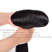 abordables Extensions à Clips-A Clipser Extensions de cheveux Cheveux Naturel humain 7 pièces Pack Droit soyeux Noir Extensions de cheveux
