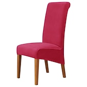 voordelige Hoes voor eetkamerstoel-fluwelen eetkamerstoelhoezen, bordeauxrode stretch stoelhoes, spandex hoge rugleuning stoelbeschermers hoezen stoelhoes met elastische band voor eetkamer, bruiloft, ceremonie, banket