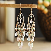 cheap Earrings-Women&#039;s Drop Earrings Geometrical Drop Stylish Simple Boho Earrings Jewelry Beige / White / White / Black For Party Holiday 1 Pair
