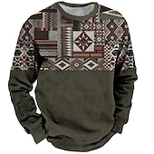 tanie Męskie bluzy 3D-Męskie Wzory graficzne Bluza dresowa Zjechać na pobocze Długi rękaw Podkoszulek Półgolf Zabytkowe Designerskie Podstawowy Druk 3D Sport i turystyka Codzienny Jesień Wiosna i jesień