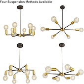 economico Lampadari-Lampadario A Sospensione Led Testa Universale In Alluminio Elettrolitico Elegante Oro Moderno Stile Nordico
