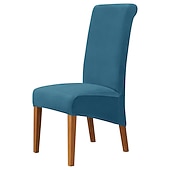 voordelige Hoes voor eetkamerstoel-fluwelen eetkamerstoelhoezen, bordeauxrode stretch stoelhoes, spandex hoge rugleuning stoelbeschermers hoezen stoelhoes met elastische band voor eetkamer, bruiloft, ceremonie, banket