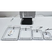 abordables Plafonniers à intensité variable-multi couche moderne led plafonnier app dimmable encastré lumière noir carré plafonnier adapté pour chambre salon salle à manger ac110v ac220v