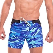billige bokser badebukser for menn-Herre Surfeshorts Badeshorts Sommershorts Strandshorts Lapper Elastisk midje Kamuflasje Farge Hurtigtørkende Kort Daglig Treningssenter Bading Elegant og moderne Avslappet / Sportslig Blå lysegrå