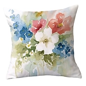 cheap Floral &amp; Plants Style-Spring Double Side Cushion Cover 1PC Soft Decorative Square Throw Pillow Cover Cushion Case Pillowcase for Sofa Bedroom Superior Quality Machine Washable