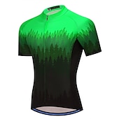 billiga Tröjor för män-Herr Cykeltröja Kortärmad Cykel Överdelar med 3 bakfickor Bergscykling Vägcykling Andningsfunktion Snabb tork Fuktabsorberande Reflexremsa Gul Röd Grön Polyester sporter Kläder