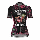 abordables Maillots pour femmes-Femmes Maillot de cyclisme Graphique Drôle Manche Courte Cyclisme Maillot Top avec 3 poches arrière VTT Vélo tout terrain Cyclisme sur route Séchage Rapide Bandes réfléchissantes Poche Arrière