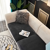 economico Rivestimento seduta e braccioli divano-copridivano elasticizzato copridivano in velluto elastico poltrona divano a due posti 4 o 3 posti grigio bordeaux rosso nero blu tinta unita morbido resistente lavabile