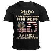abordables Camisetas de fe-Hombre Graphic Letra Bandera Camiseta Manga Corta Camiseta Impresión 3D Cuello Barco Camisa Moda Clásico Cómodo Exterior Casual Diario Negro Azul Piscina Morado Verano Ropa S M L XL 2XL 3XL 4XL