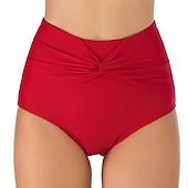 abordables Surf, plongée &amp; snorkeling-Femme Short de Bain Natation Bas de bikini taille haute Respirable Séchage rapide Poids Léger Bas Taille haute Froncé Natation Plage Sports nautiques Couleur Pleine Eté / Elastique