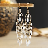 cheap Earrings-Women&#039;s Drop Earrings Geometrical Drop Stylish Simple Boho Earrings Jewelry Beige / White / White / Black For Party Holiday 1 Pair