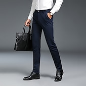 economico Sottile-Per uomo pantaloni della tuta Pantaloni Chino Pantaloni casual Tasche Gamba dritta Liscio Comfort Ufficio Attività commerciale Informale Streetwear Moda Nero Grigio chiaro