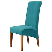 voordelige Hoes voor eetkamerstoel-fluwelen eetkamerstoelhoezen, bordeauxrode stretch stoelhoes, spandex hoge rugleuning stoelbeschermers hoezen stoelhoes met elastische band voor eetkamer, bruiloft, ceremonie, banket