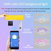 お買い得  シーリングライト調光可能タイプ-調光可能なクロムアクリルシーリングライト LED 5 ヘッドおよび 8 ヘッドシーリングライト、背景ライトとアプリ接続/リモコン付き、寝室、リビングルーム、オフィス、子供部屋に最適