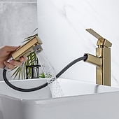 cheap Classical-Bathroom Sink Faucet - Pull out / Pullout Spray Electroplated Centerset Single Handle One HoleBath Taps