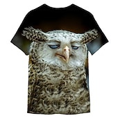  Homme Graphique Chouette Cochon T-shirt T-Shirts Drôles Manche Courte T-shirt Impression 3D Col ras du cou Chemise Sports Designer Classique Quotidien Sports Week-end Noir / Gris Noir Été Vêtement