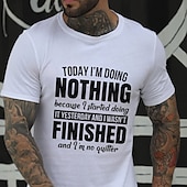 levne Pánské grafické tričko-Pánské vtipné grafické tričko s citátem &quot;Dnes nedělám nic&quot; sarkastické tričko pro uvolněný životní styl s krátkým rukávem