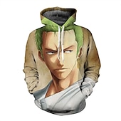billige Tegneserie- og filmkaraktergrafikk-One Piece Monkey D. Luffy Roronoa Zoro Hattetrøje Tegneserie Manga Animé Harajuku Graphic Kawaii Til Par Herre Dame Voksne Tilbake til Skolen 3D-utskrift