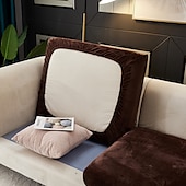 economico Rivestimento seduta e braccioli divano-copridivano elasticizzato copridivano in velluto elastico poltrona divano a due posti 4 o 3 posti grigio bordeaux rosso nero blu tinta unita morbido resistente lavabile