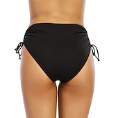 preiswerte Surfen, Tauchen &amp; Schnorcheln-Damen Badeshorts Bikinihose mit hoher Taille Einfarbig Kordelzug Hohe Taille Schnelltrocknend Leicht Atmungsaktiv Unterteile Surfen Strand Wassersport Sommer