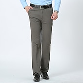 preiswerte Schlank-Herren Anzughosen Hose Hosen Chinesisch Chino Tasche Glatt Atmungsaktiv Draussen Knöchellänge Hochzeit Geschäft Casual 100% Baumwolle Modisch Ausgefallene Schwarz Weiß Hoher Taillenbund