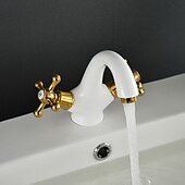cheap Classical-Bathroom Sink Faucet,Classic Electroplated / Painted Finishes Centerset Two Handles One Hole Bath Taps
