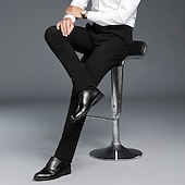 economico Sottile-Per uomo pantaloni della tuta Pantaloni Chino Pantaloni casual Tasche Gamba dritta Liscio Comfort Ufficio Attività commerciale Informale Streetwear Moda Nero Grigio chiaro