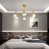 economico Lampadari-Lampadario A Sospensione Led Testa Universale In Alluminio Elettrolitico Elegante Oro Moderno Stile Nordico