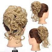 baratos Puxos-rabo de cavalo de extensão de cabelo de peruca de coque com elástico elástico updo peruca de rabo de cavalo extensões de cabelo sintético scrunchies apliques de rabo de cavalo para mulheres