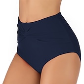 abordables Surf, plongée &amp; snorkeling-Femme Short de Bain Natation Bas de bikini taille haute Respirable Séchage rapide Poids Léger Bas Taille haute Froncé Natation Plage Sports nautiques Couleur Pleine Eté / Elastique