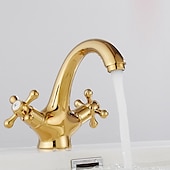 cheap Classical-Bathroom Sink Faucet,Classic Electroplated / Painted Finishes Centerset Two Handles One Hole Bath Taps