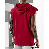 cheap Tank Tops-Men&#039;s T Shirt Tank Top Hoodie Short Sleeve Hooded Summer Plain Fashion Classic Casual Outdoor Street Casual Black White Army Green Top Tee for Men