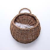 preiswerte Aufbewahrung &amp; Organisation-wandbehang blumenkorb dekoration gewebter korb strohkorb weidenblumentopf rattan korb pflanze rattan wandbehang blumenkorb großhandel