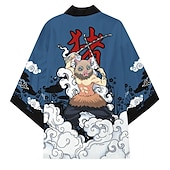 cheap Cartoon &amp; Movie Character Graphic-Agatsuma Zenitsu Kamado Tanjiro Rengoku Shinjurou Cartoon Kimono Anime 3D Harajuku Graphic Kawaii For Men&#039;s Adults&#039; Carnival Masquerade Back To School 3D Print