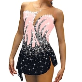economico Abiti da Pattinaggio Artistico-Vestito da pattinaggio artistico Per donna Da ragazza Pattinaggio sul ghiaccio Vestiti Completi Nero Bianco Giallo Retato Elastene Elevata elasticità Addestramento Da allenamento Competizione Vestiti