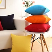 cheap Textured Throw Pillows-Decorative Toss Pillows 1pc Soft Plush Pillow Cover Solid Colored Candy color Multicolor Simple Square Zipper Traditional Classic Outdoor Cushion for Sofa Couch Bed Chair Pink Blue Purple Yellow