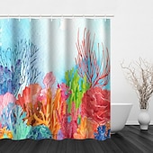 levne Sprchové závěsy-Záclona do sprchy s háčky 180cm*180cm (70&quot;*70&quot;) polyester praní v pračce voděodolná vzor květinových listů