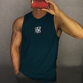 preiswerte Fitness Tank-Tops-Herren Tank Top Weste Unterhemd Ärmelloses Shirt Ärmellos Rundhalsausschnitt Sommer Grafikdrucke Mode Leicht Atmungsaktiv Druck Outdoor Straße Lässig Schwarz Weiß Gelb Top T-Shirt für Herren