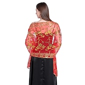 billige bryllup gjesteomslag-Sjal  Wrap Sjal Kvinner Bryllupsgjest Wrap Glitrende  Skinne Elegant Brud Uten Ermer Bryllups Wraps Med Splitt Bryllup Sommer kle deg å imponere