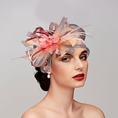preiswerte Faszinator-Federn  Netz Fascinator  Hüte  Kopfstück mit Feder  Kappe  Blume 1 Stück Hochzeit  Pferderennen  Melbourne Cup Kopfstück für einen beeindruckenden Look am Renntag