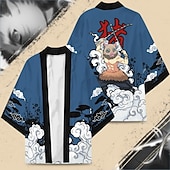 cheap Cartoon &amp; Movie Character Graphic-Agatsuma Zenitsu Kamado Tanjiro Rengoku Shinjurou Cartoon Kimono Anime 3D Harajuku Graphic Kawaii For Men&#039;s Adults&#039; Carnival Masquerade Back To School 3D Print